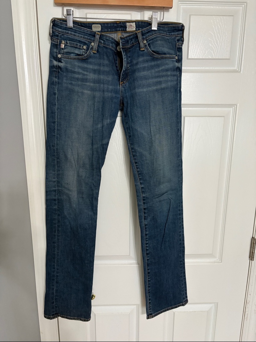 Ag Adriano Goldschmied Women's Boot Cut Jeans in Dark Washed Blue Charlotte 30R
